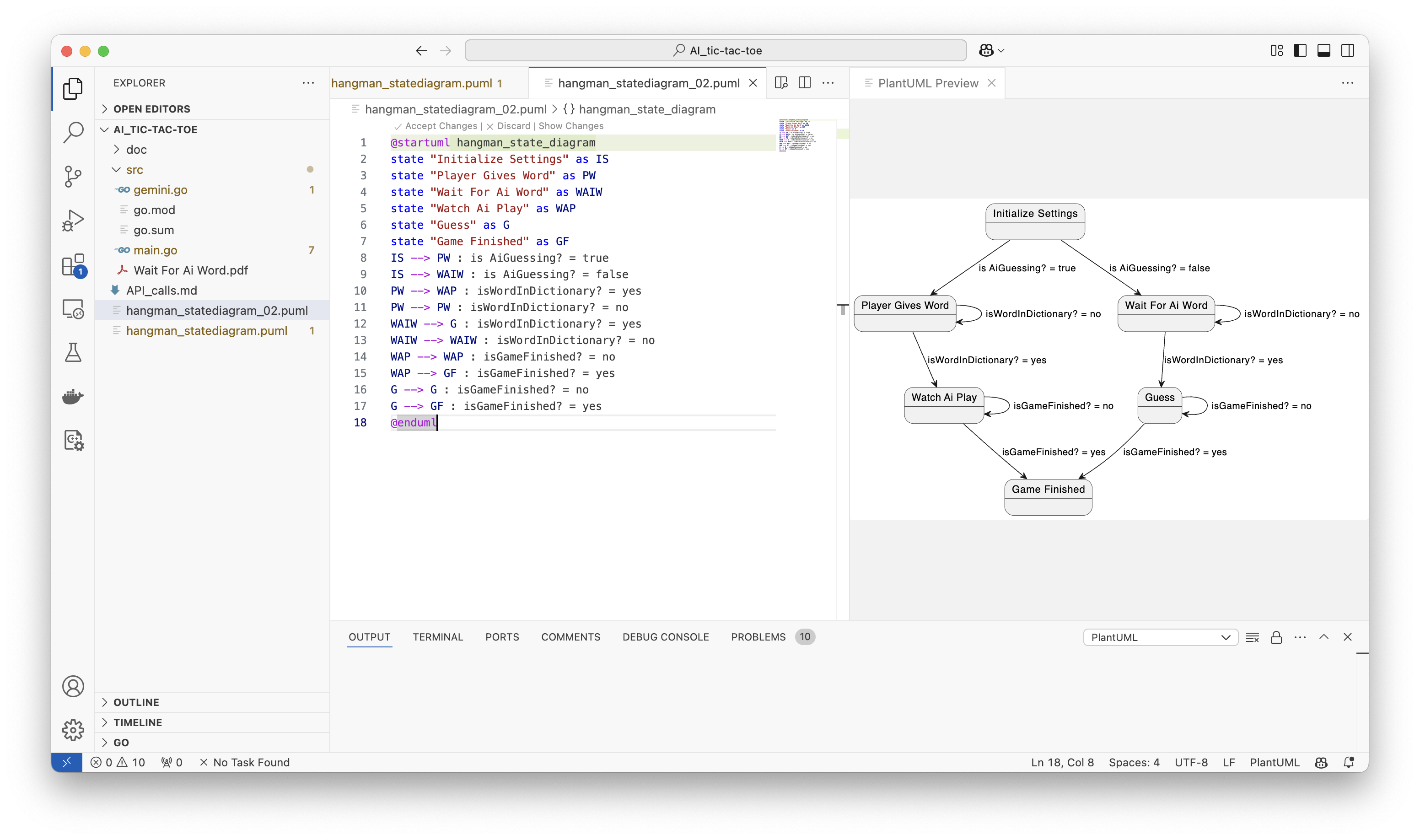 Small bug that was manually fixed to give a parseable PlantUML.